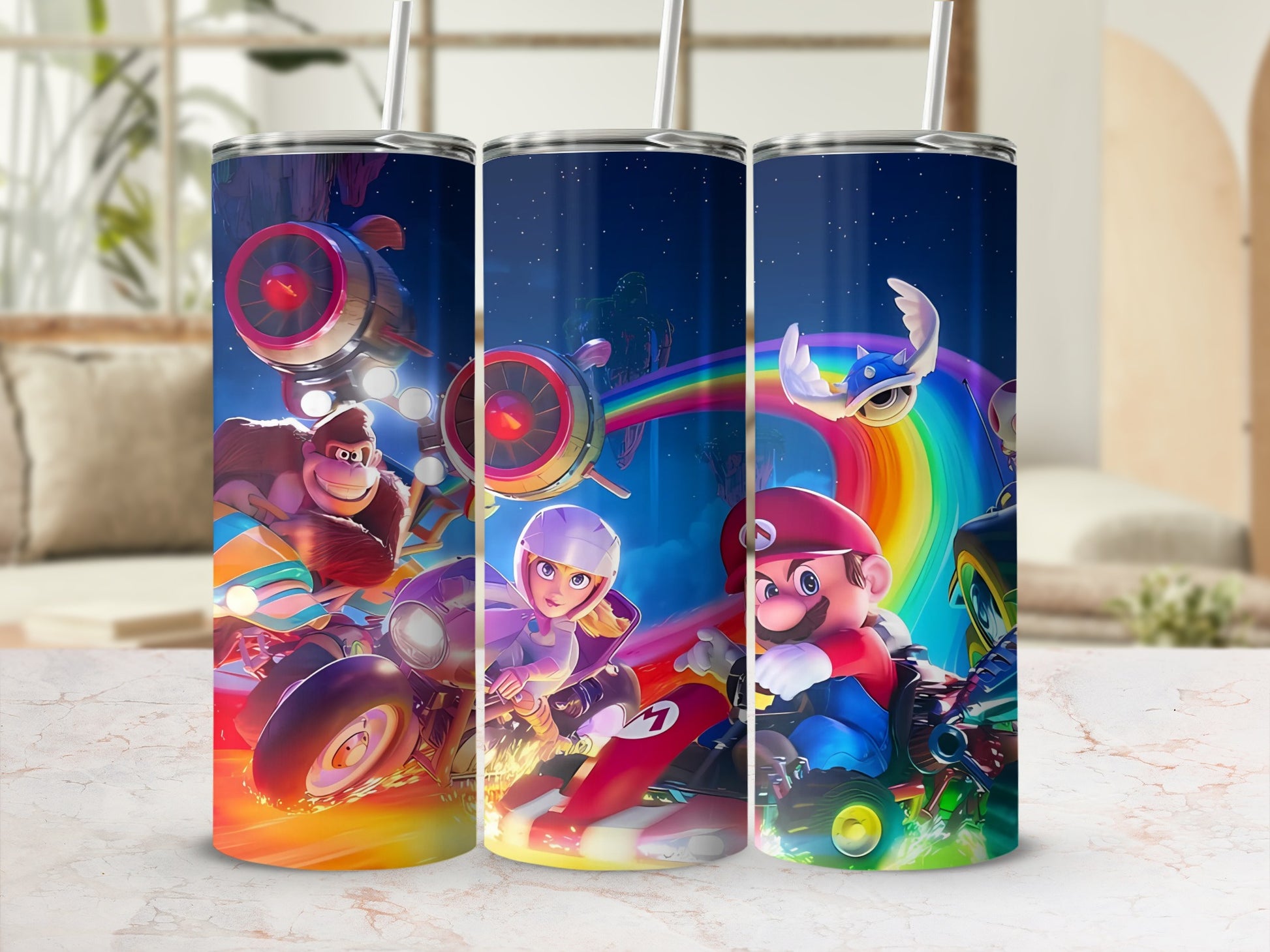 Colorful Video Game Themed Tumblers for Gamers