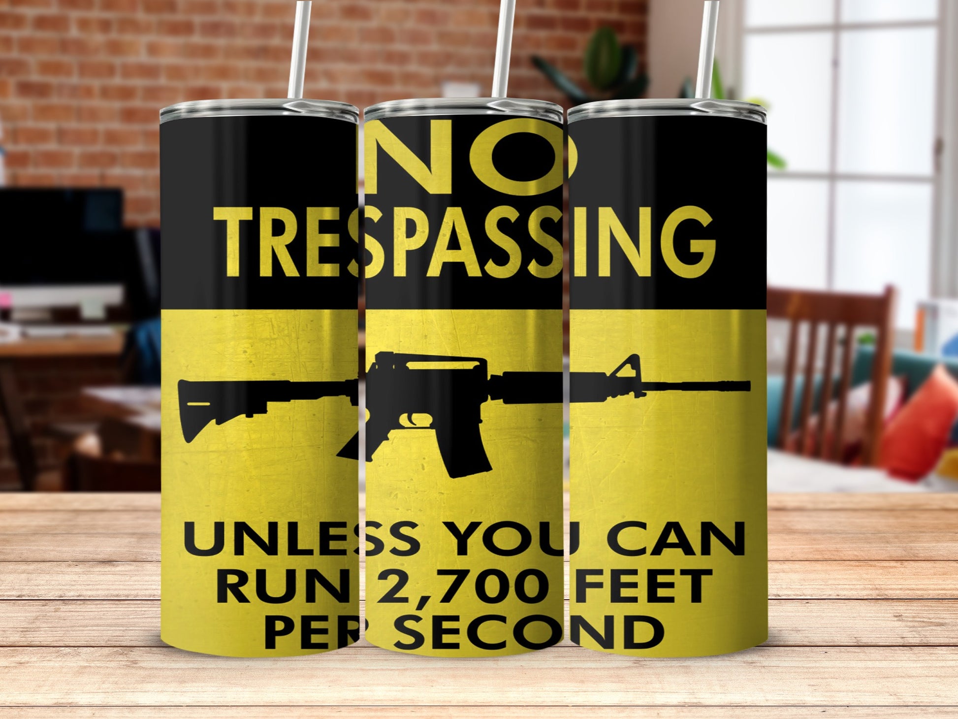 NO TRESPASSING Unless You Can Run 2,700 Feet Tumbler