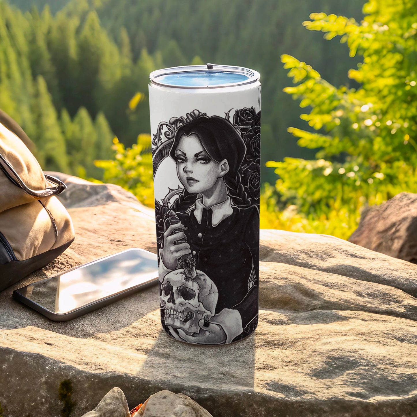 Gothic Style Artwork Travel Tumbler for Outdoor Adventures