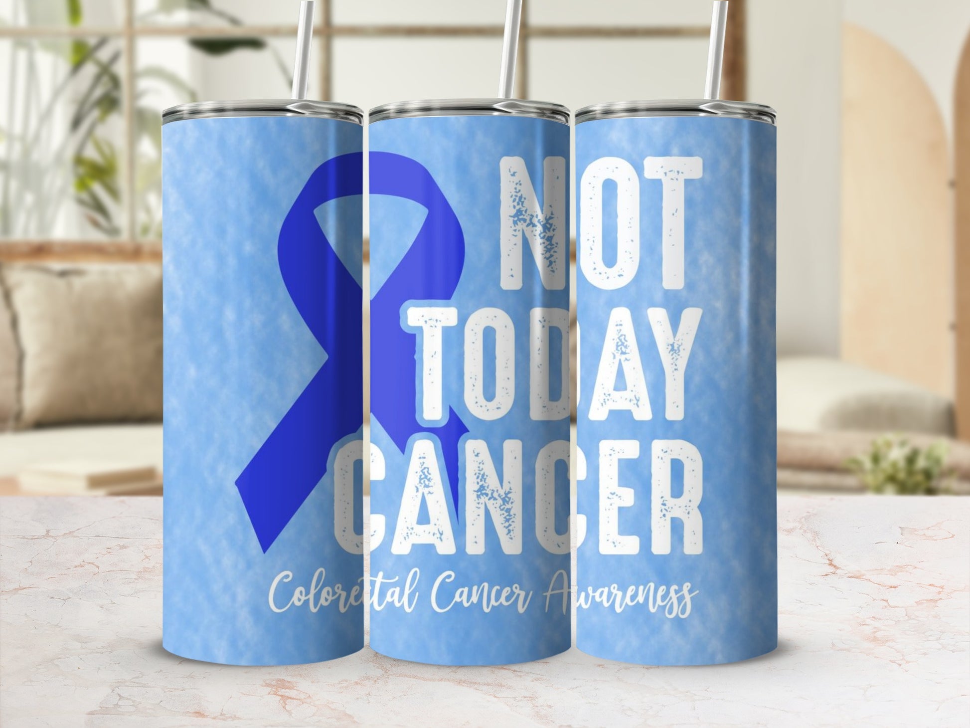 Not Today Cancer Colorectal Cancer Awareness Tumbler
