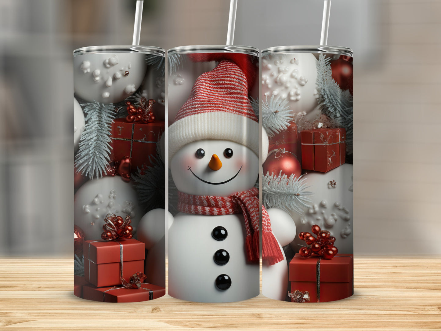 Festive Snowman Christmas Themed Tumbler Flask Cup