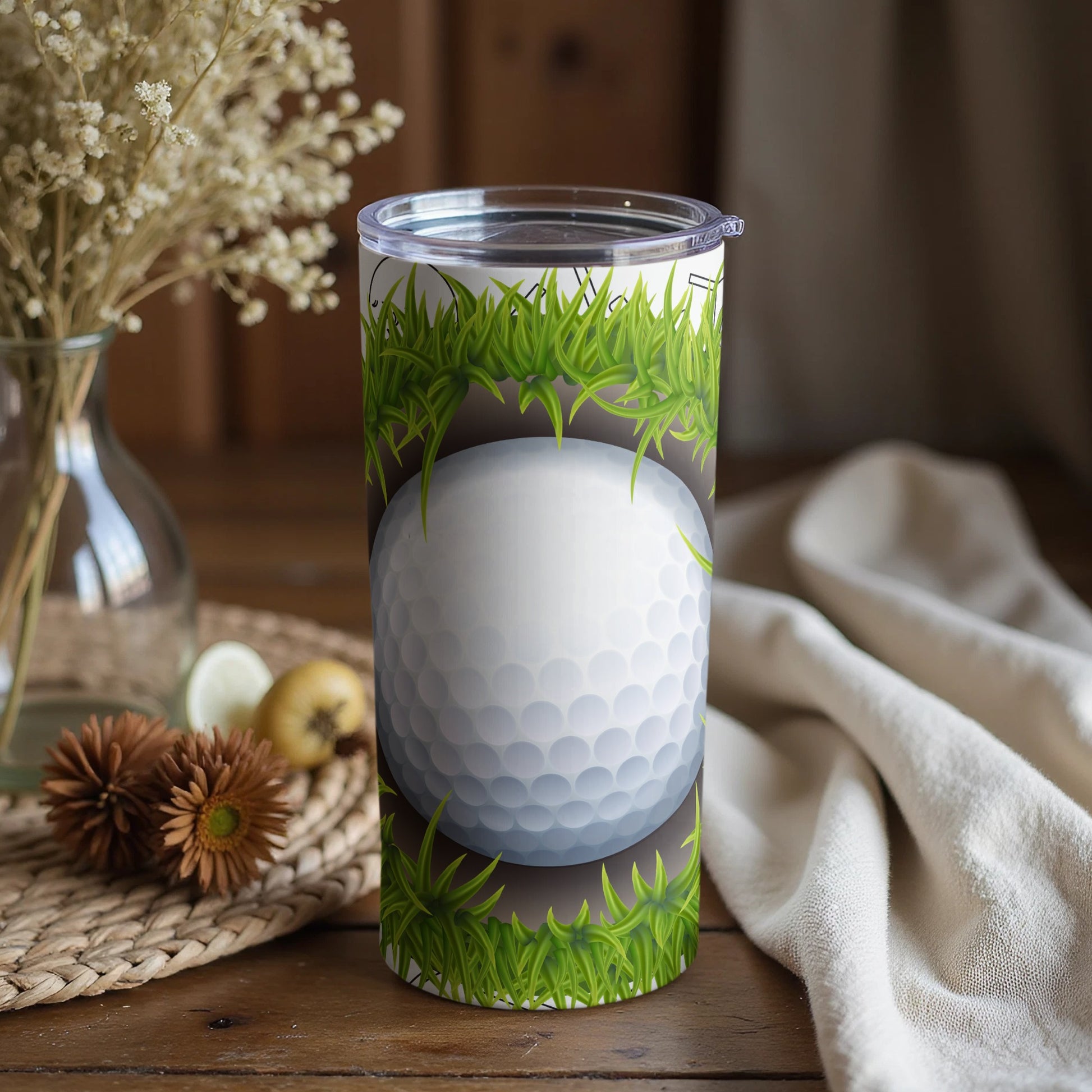 Golf Ball Design Stainless Steel Tumbler Cup