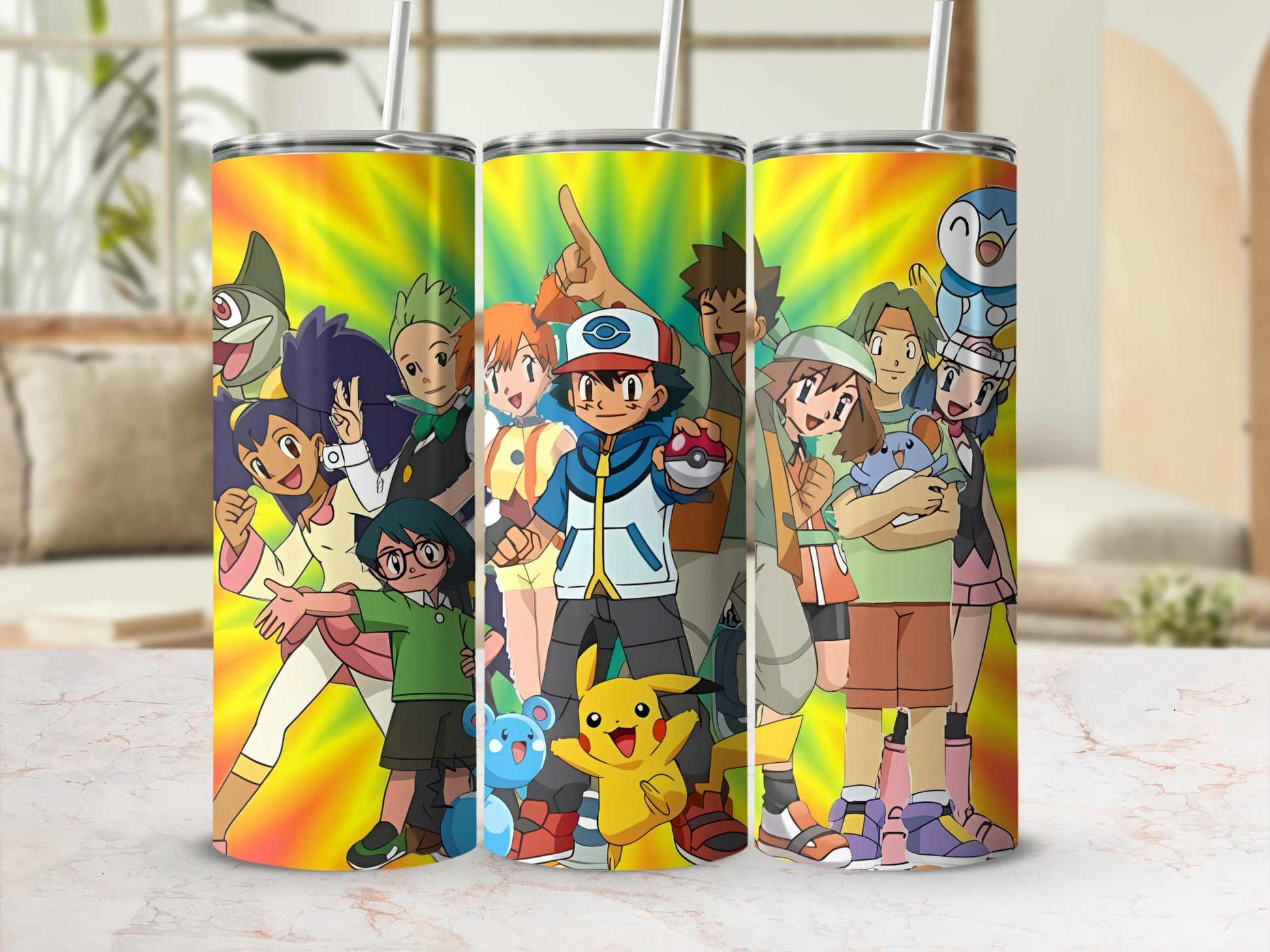Vibrant Anime Character Design Insulated Tumbler Cup