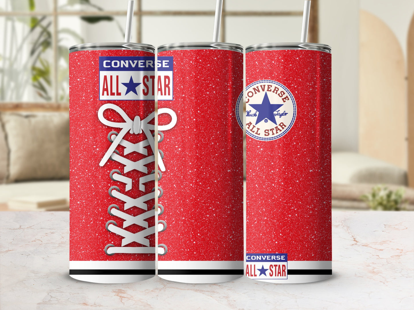 Converse All Star Red Glitter Shoelace Chuck Taylor Tumbler product type