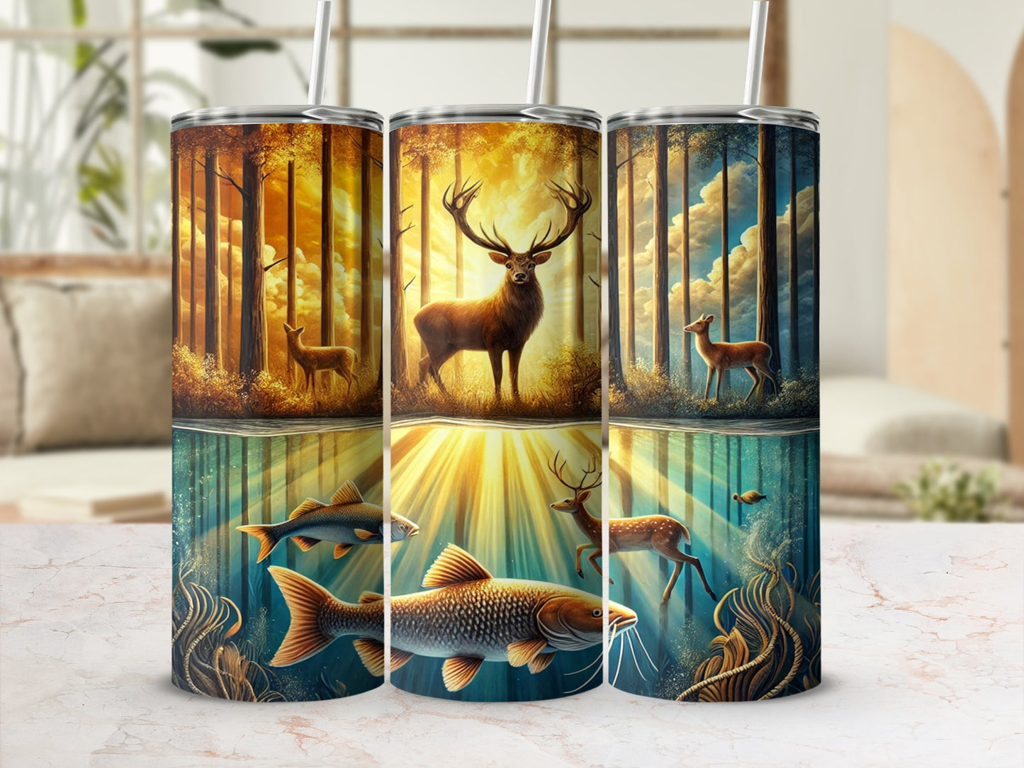Majestic Wildlife and Aquatic Life Tumbler Cup