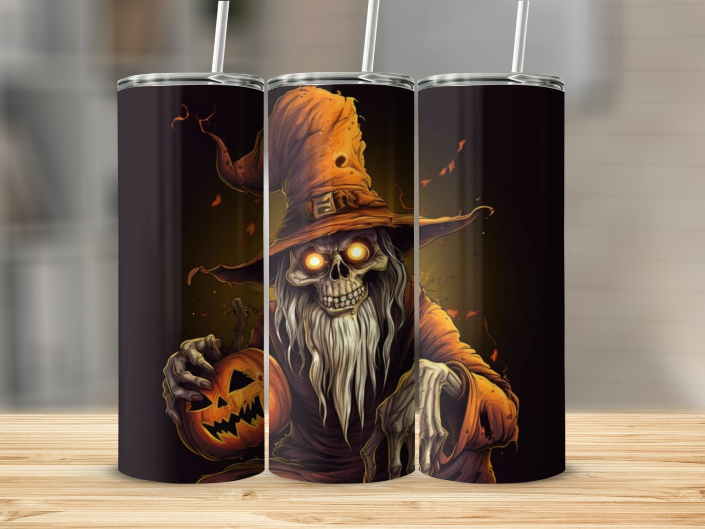 Spooky Skeleton Witch Halloween Tumbler Perfect for Fall