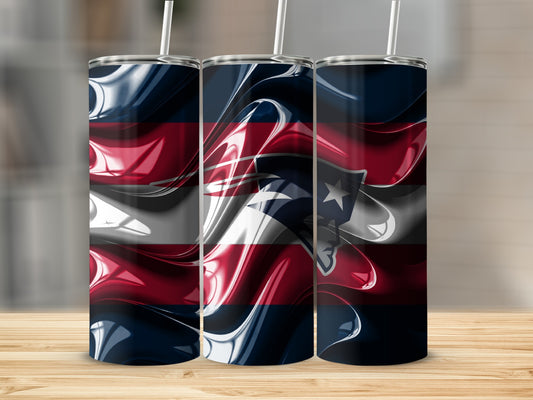 Patriot Team Design Red and Navy Wave Pattern Tumblers