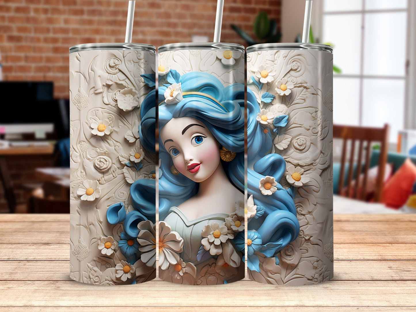 Elegant Floral Princess Design Insulated Drinkware