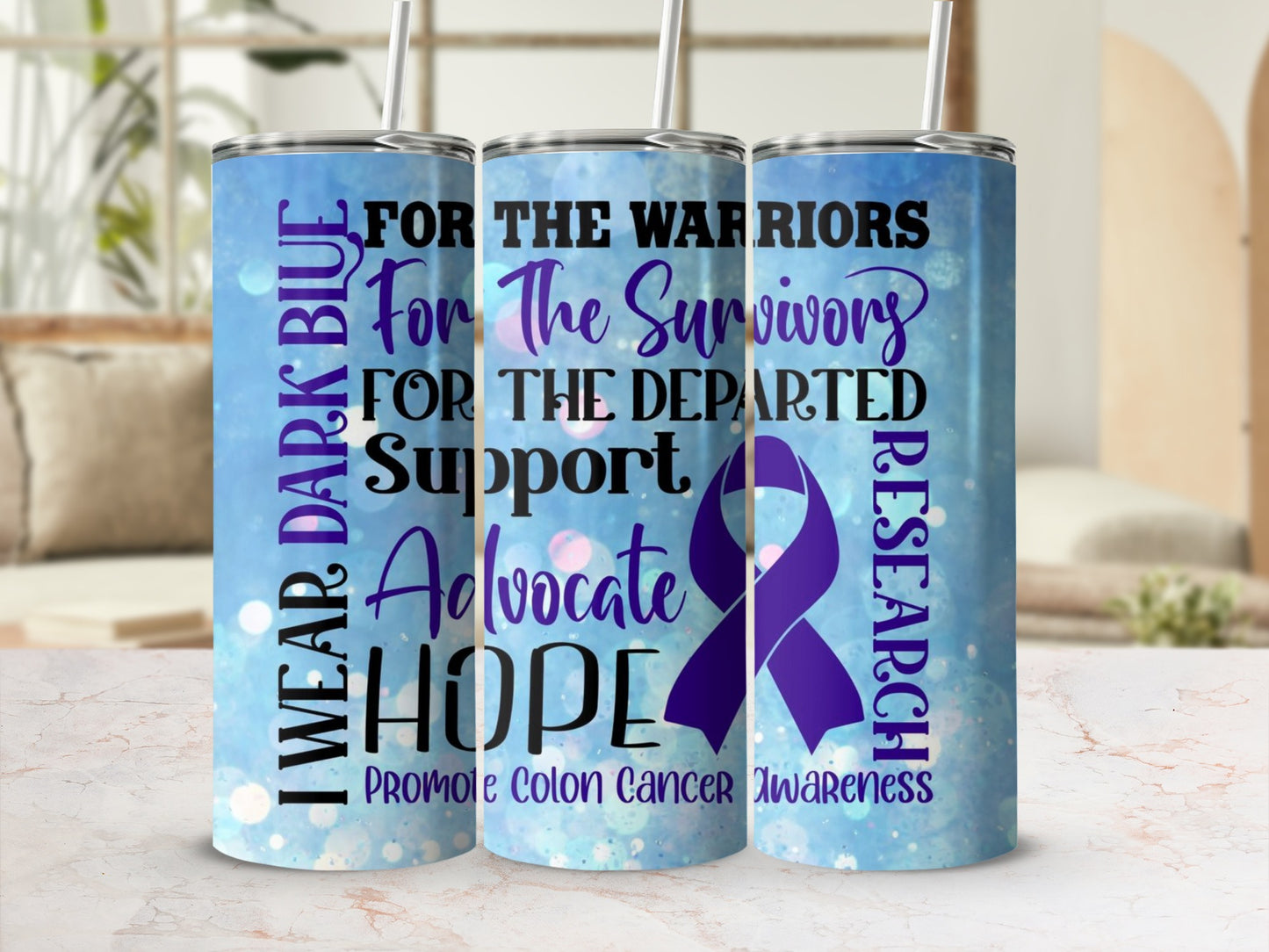 Colon Cancer Awareness Support Advocate Tumbler