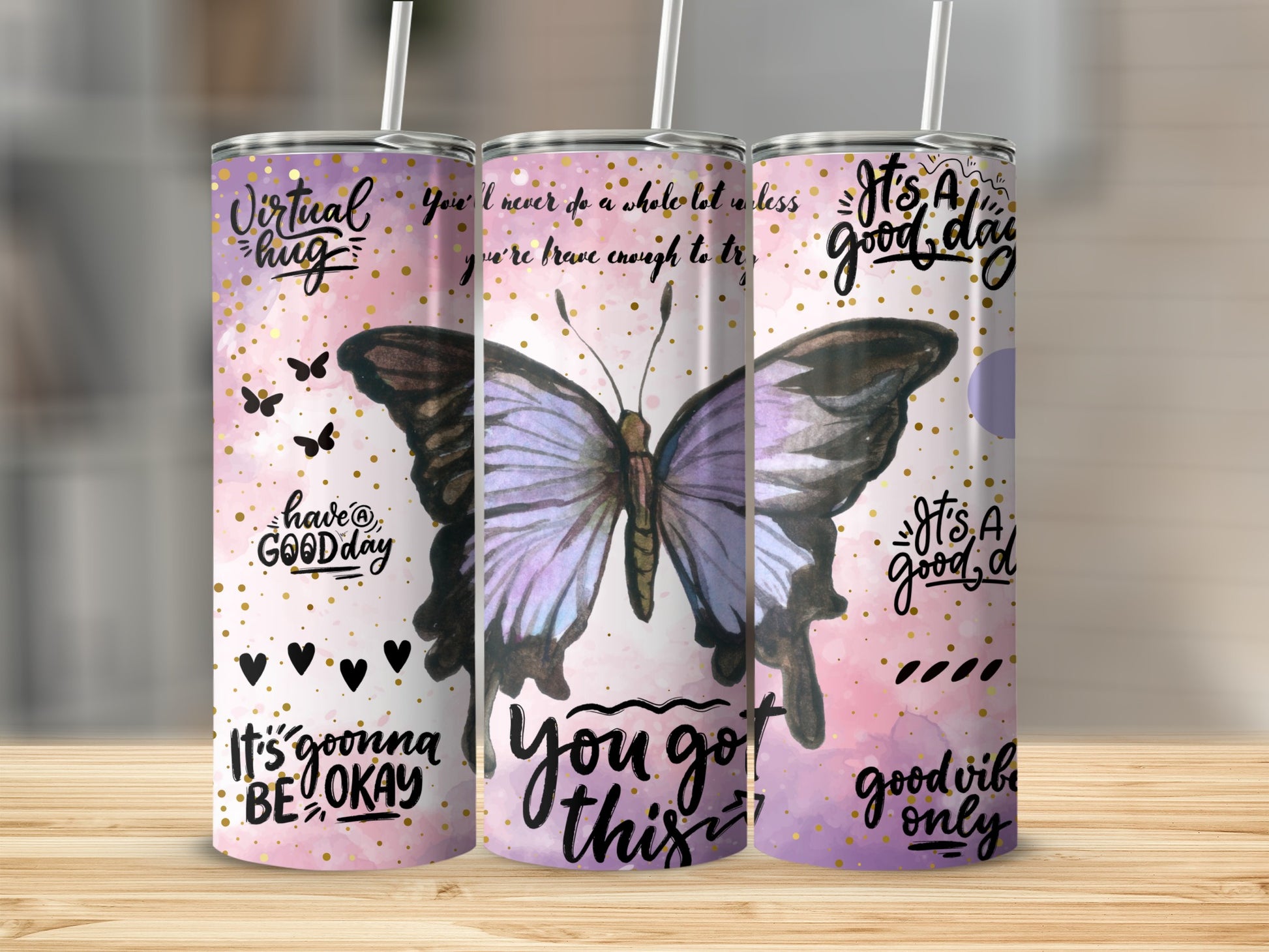 Inspirational Butterfly Themed Drinkware