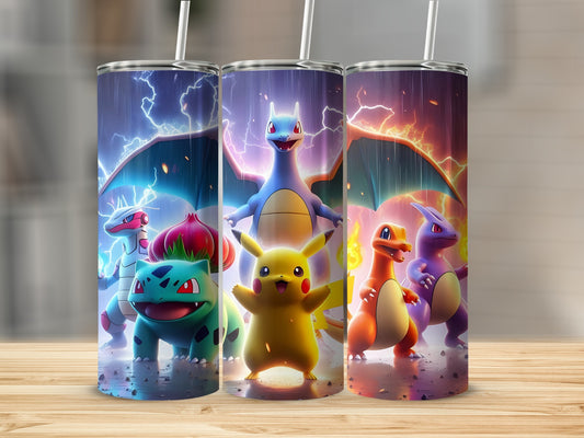Colorful Pokemon Characters Themed Drinkware Tumblers