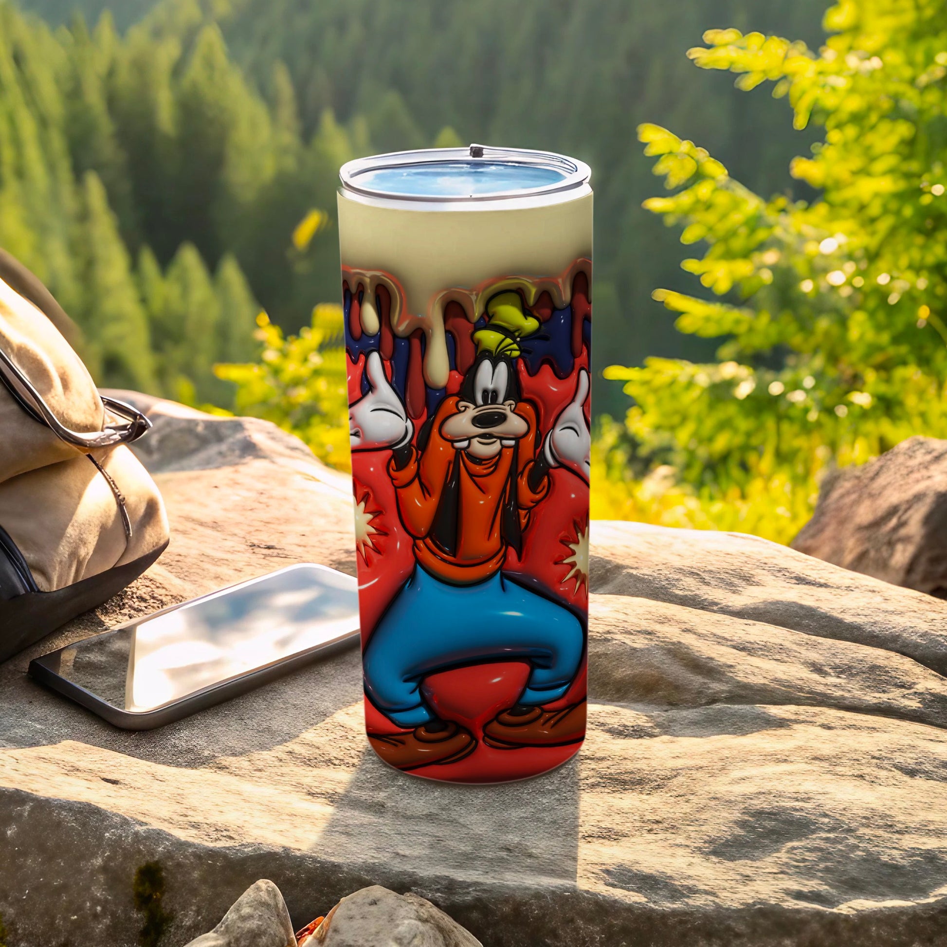 Goofy Character Tumbler with Colorful Design