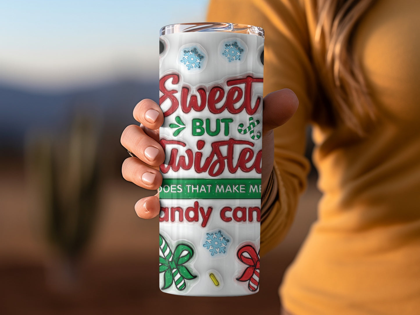 Sweet But Twisted Candy Cane Holiday Tumbler