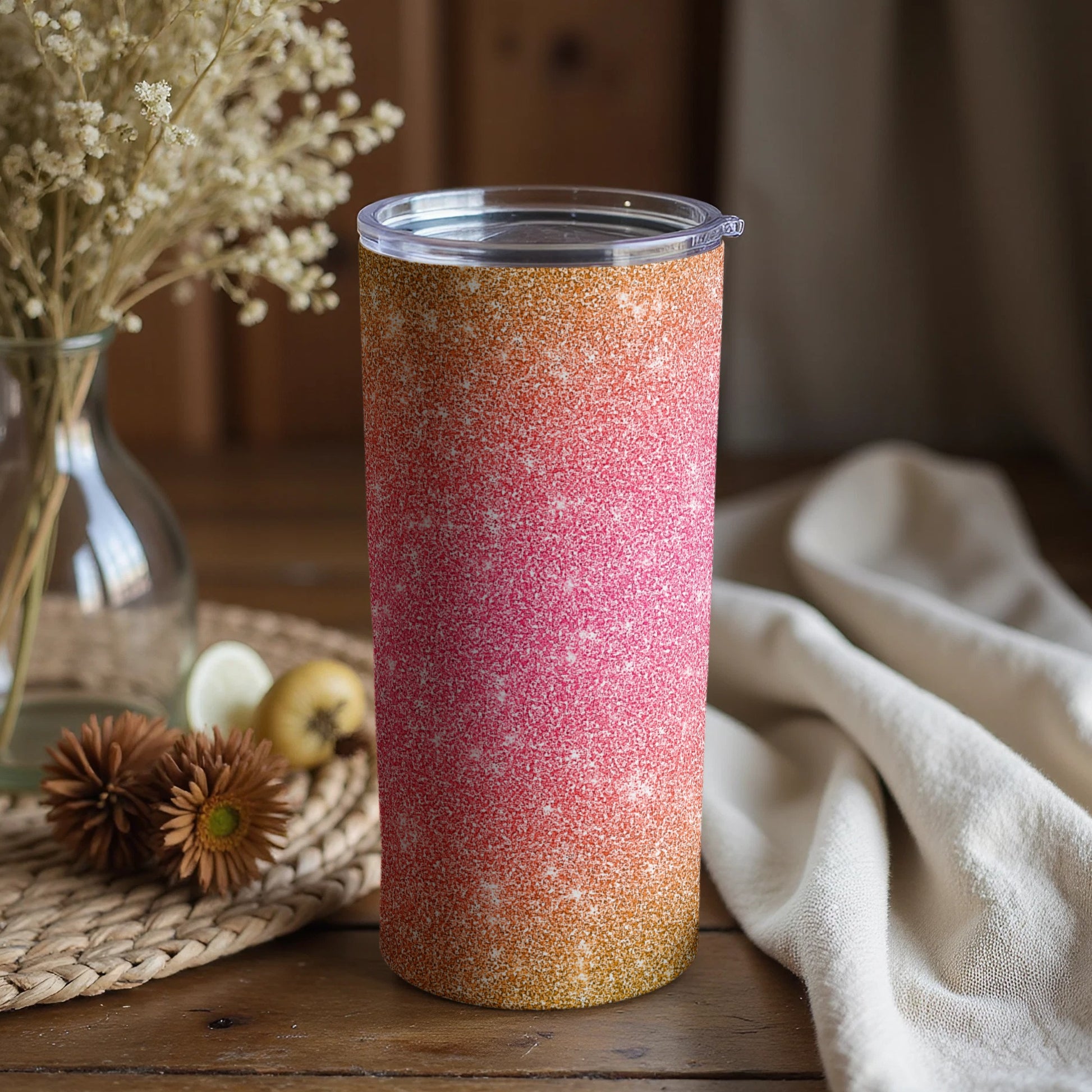 Gradient Glitter Insulated Tumbler for Stylish Hydration