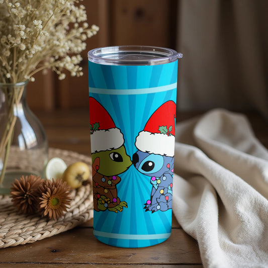 Holiday Lizard and Alien Festive Christmas Design Tumbler