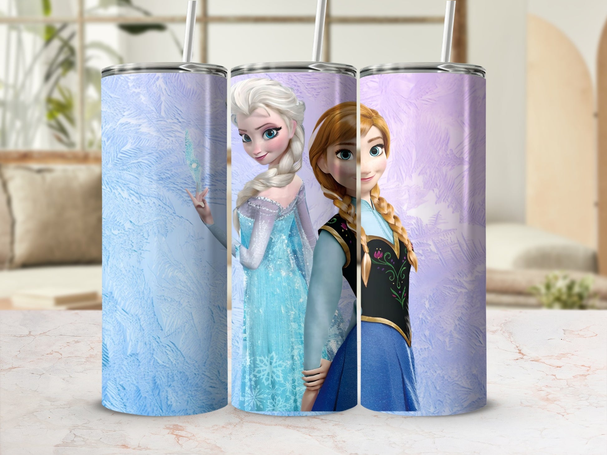 Frozen Characters Design Insulated Tumbler Set