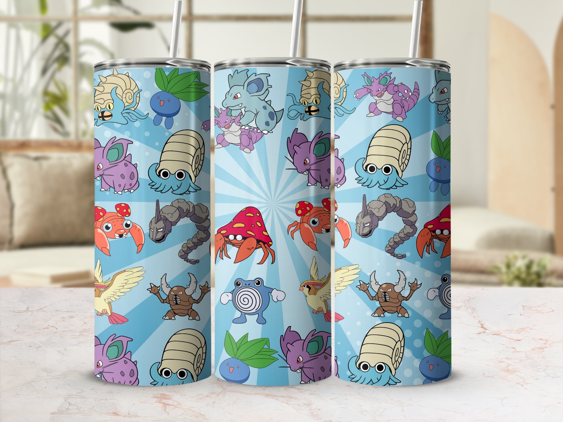 Adorable Cartoon Creature Patterned Drink Tumbler