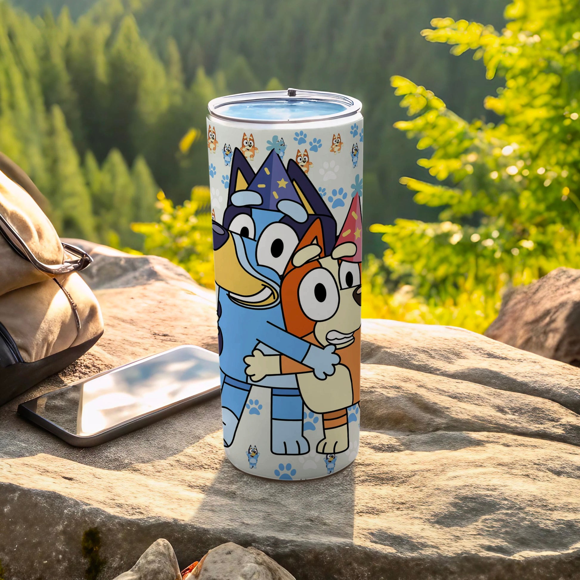 Cartoon Character Family Hugs Insulated Tumbler