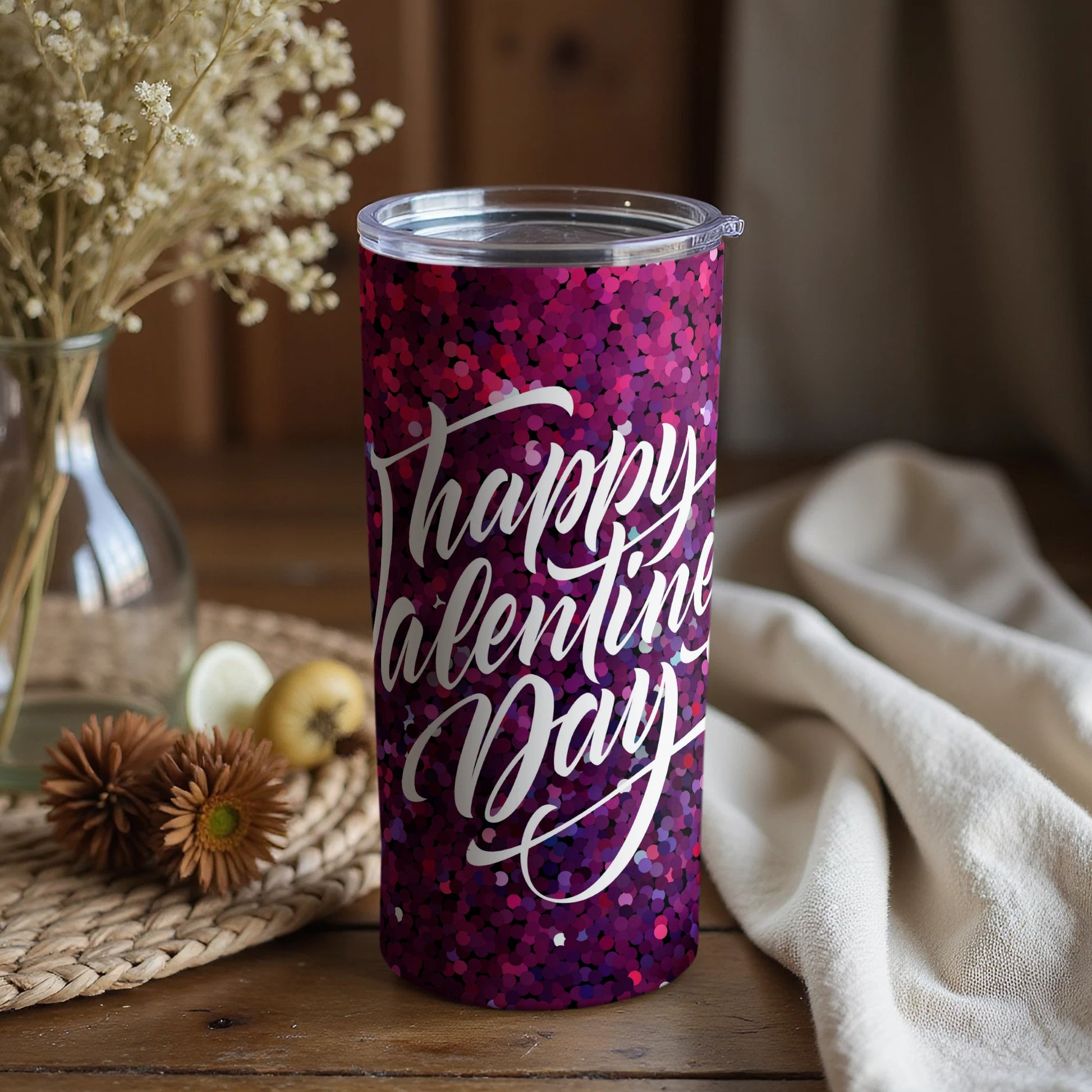 Happy Valentine Day Insulated Tumbler Cup