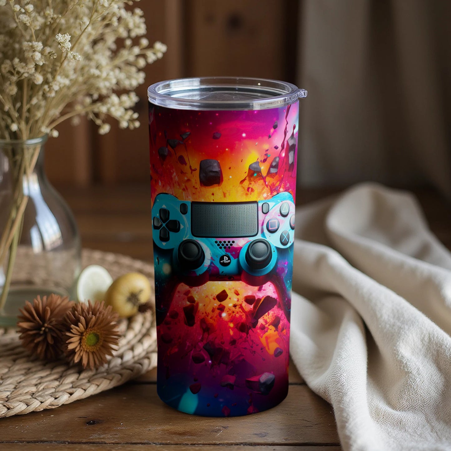 Colorful Game Controller Art Tumbler for Gamers