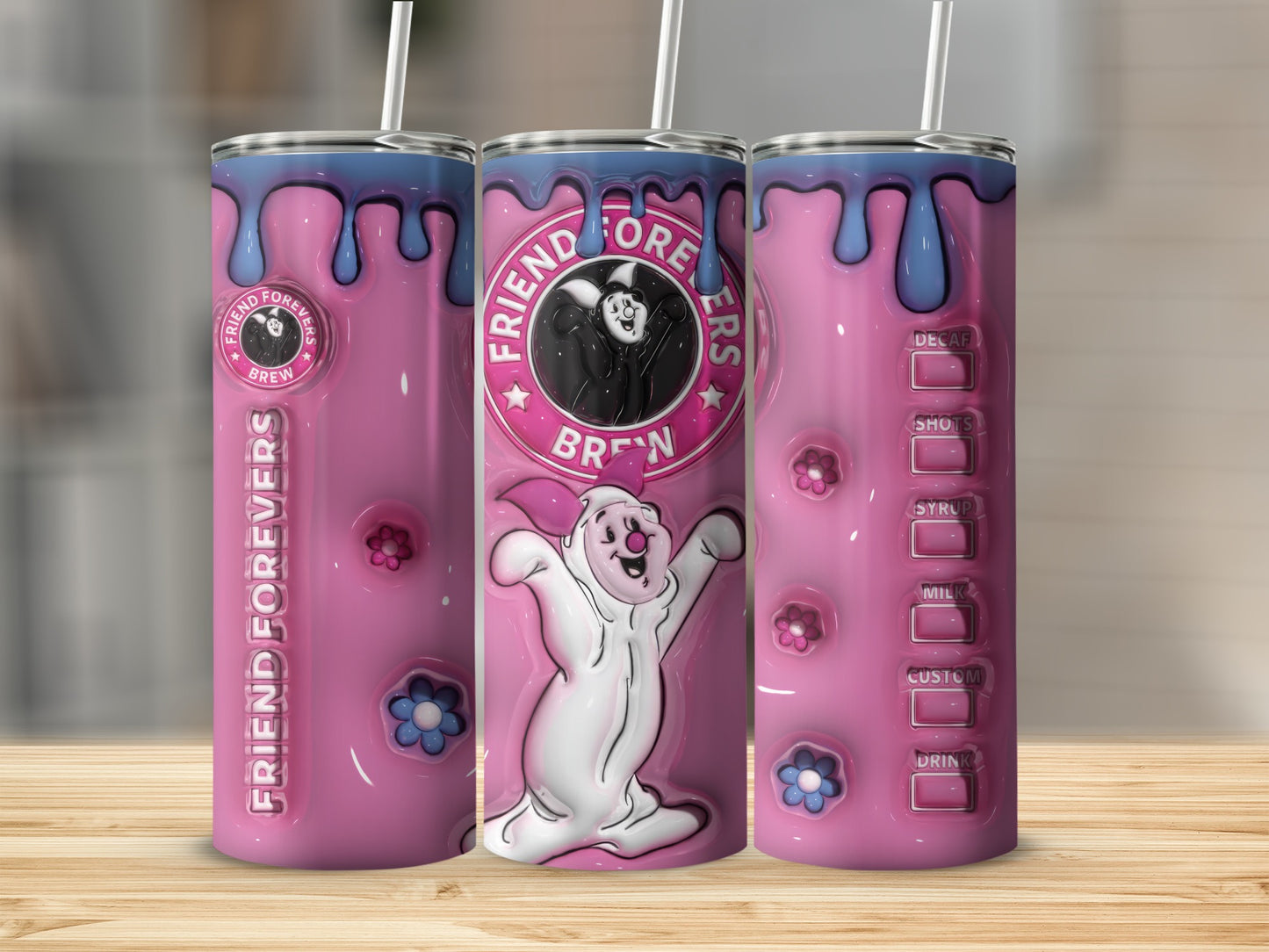 Customizable Friend Forever Tumbler for Beverages