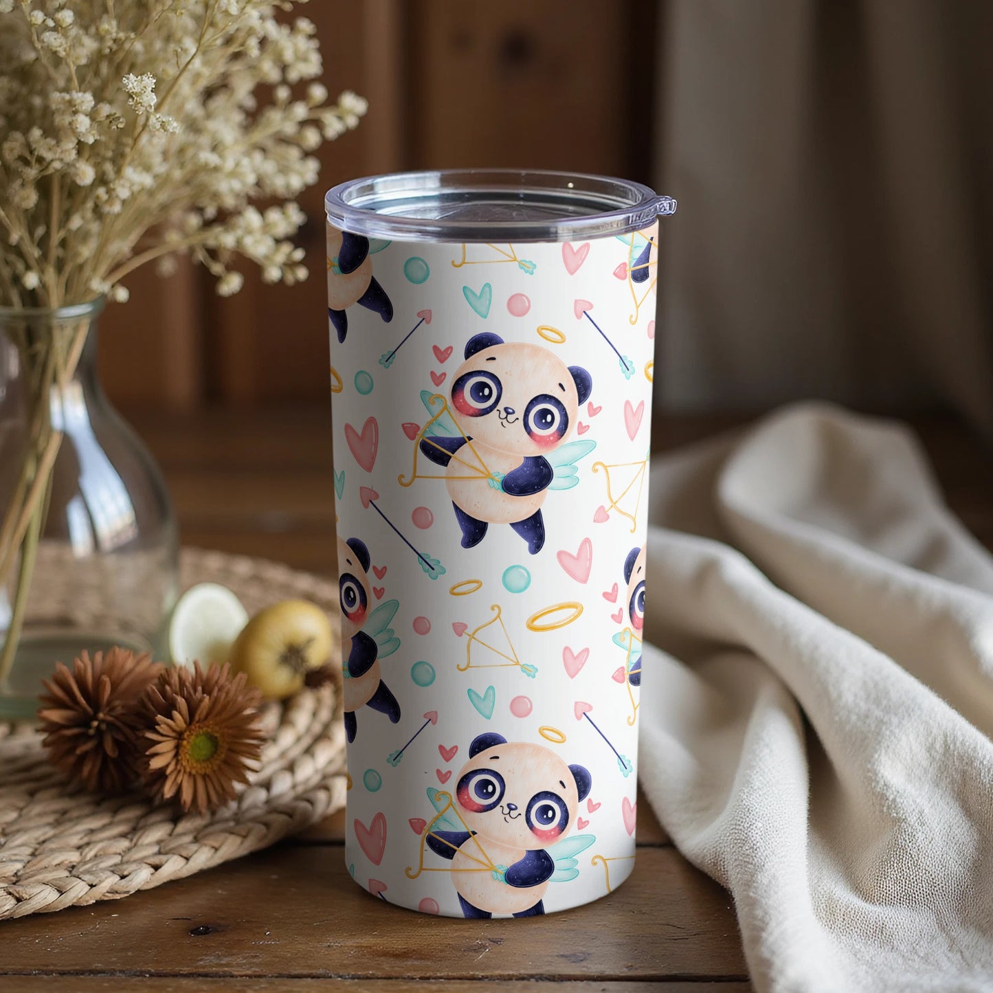 Adorable Archery Panda Tumbler for Cute Beverage Moments