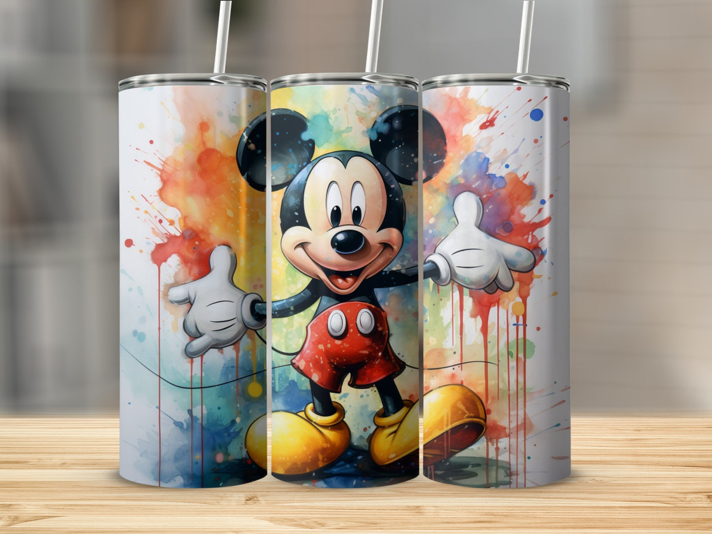 Colorful Mickey Mouse Abstract Design Tumbler