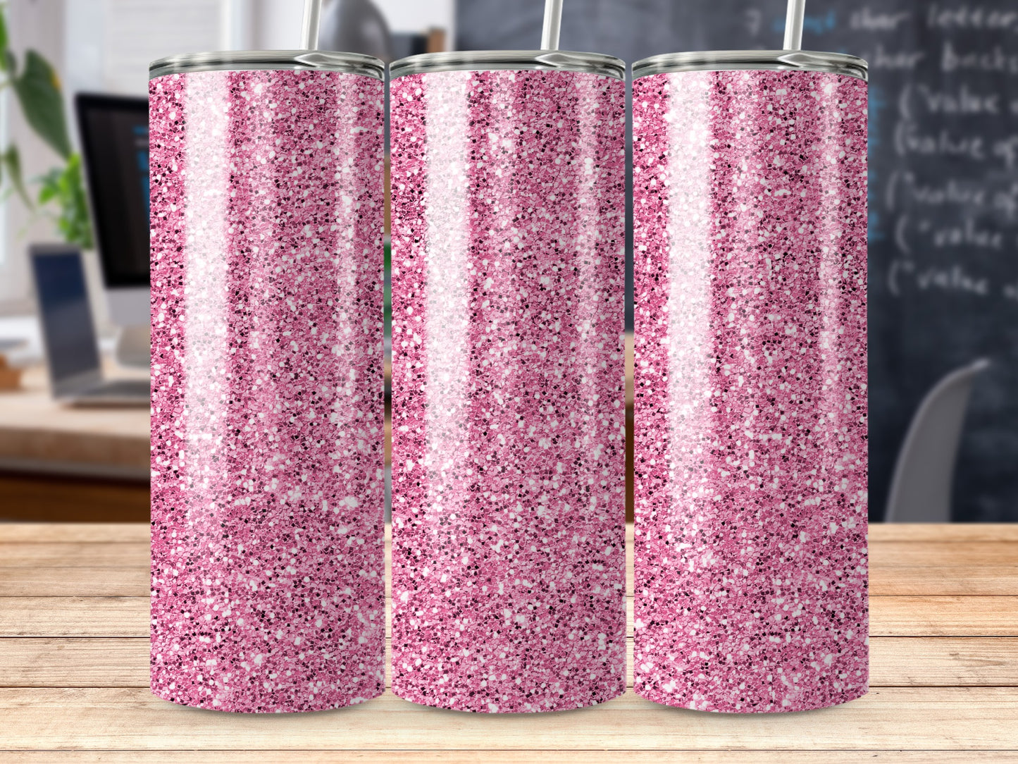 Glitter Pink Sparkle Insulated Drinking Tumbler