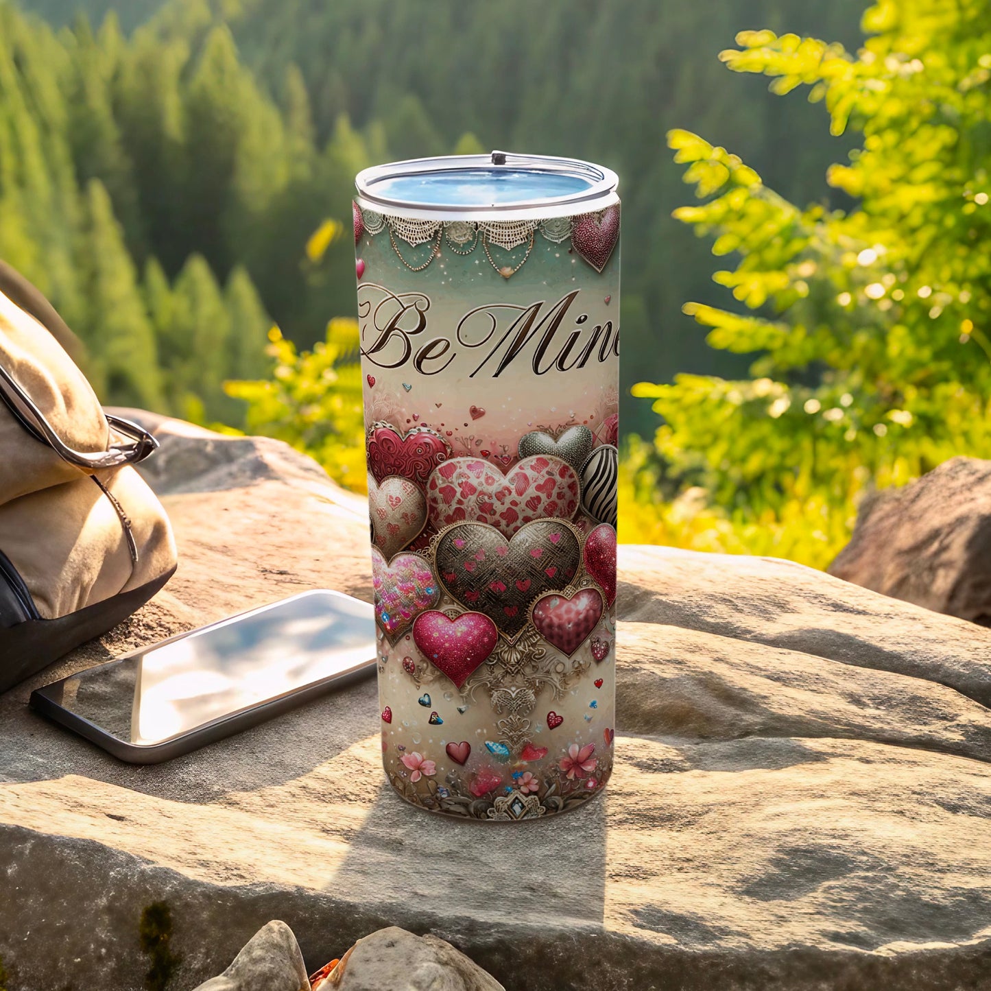 Be Mine Romantic Hearts Design Tumbler product type