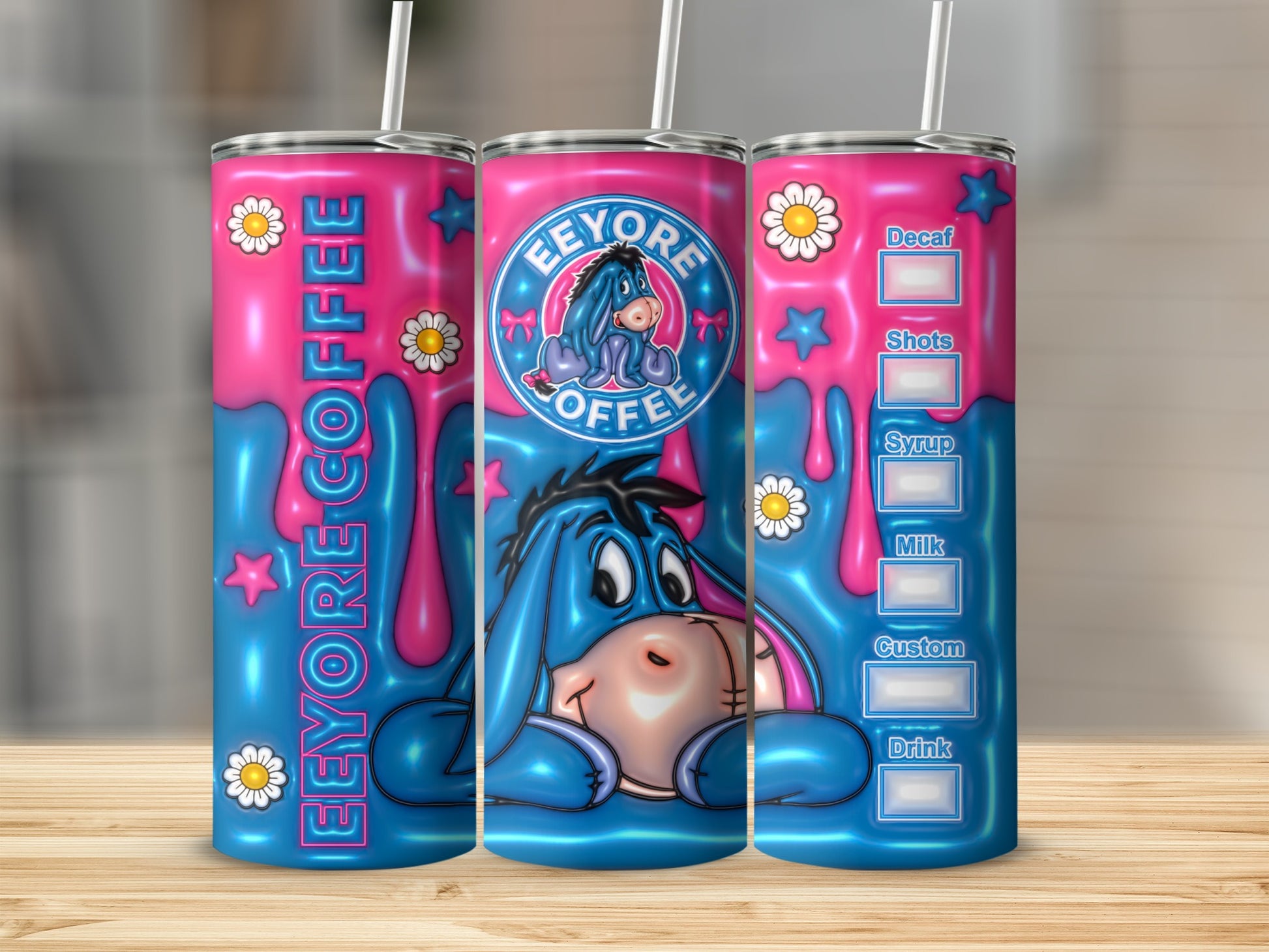 Eeyore Coffee Custom Drink Design Tumbler Cup