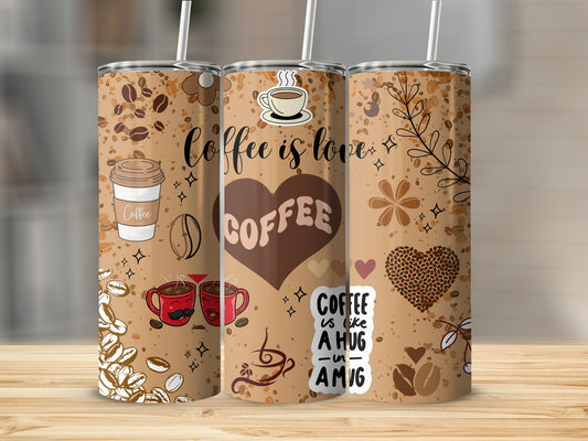 Coffee Is Love Coffee Themed Tumbler For Coffee Lovers