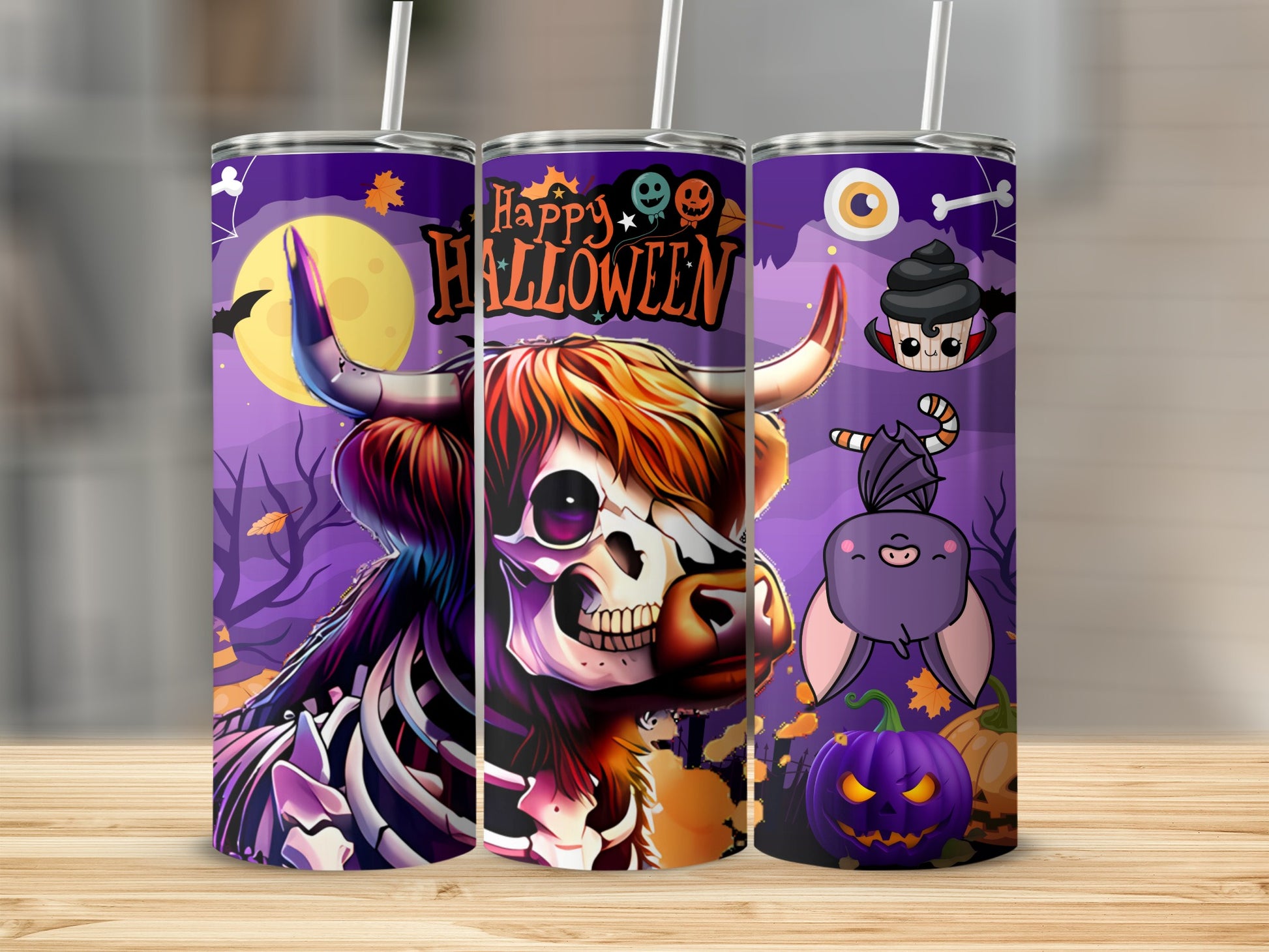 Spooky Halloween Themed Design Tumbler Cup