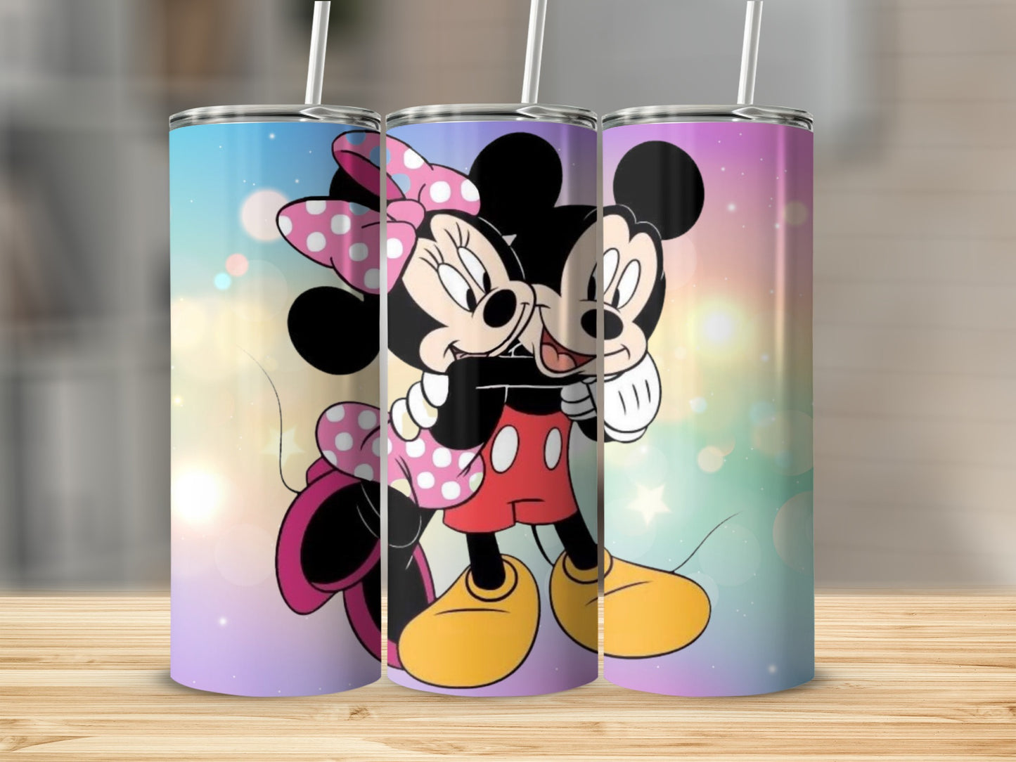 Adorable Minnie and Mickey Mouse Tumbler Design