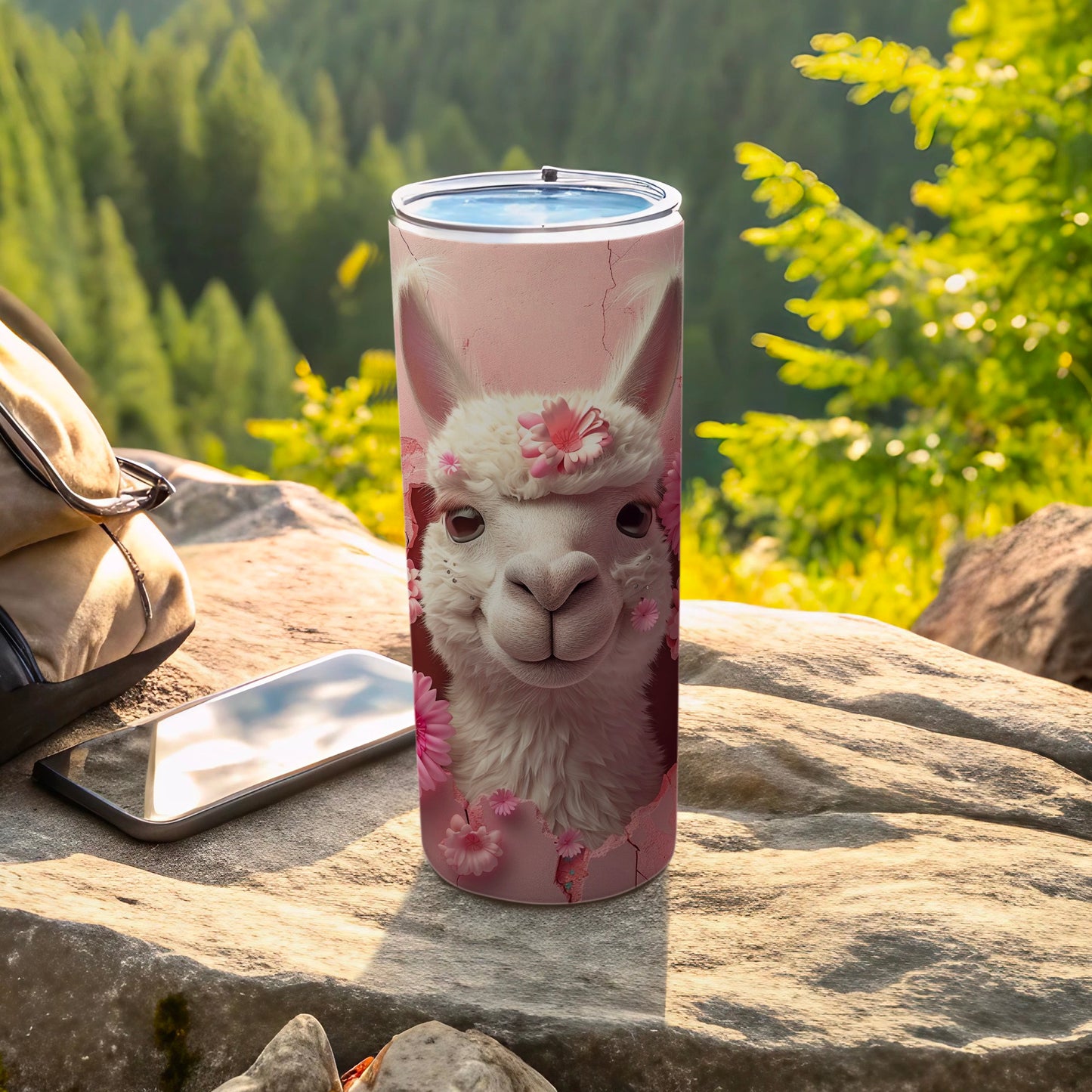 Whimsical Alpaca Face Pink Flowers Design Tumbler product type
alpaca
pink flowers
cute animal
tumbler cup
travel mug
drinkware
floral design
unique gift
wildlife art
outdoor drink
summer vibes
boho style
cottagecore
happy alpaca
beverage holder
character art
custom print
trendy tumbler
nature inspired
pretty pink