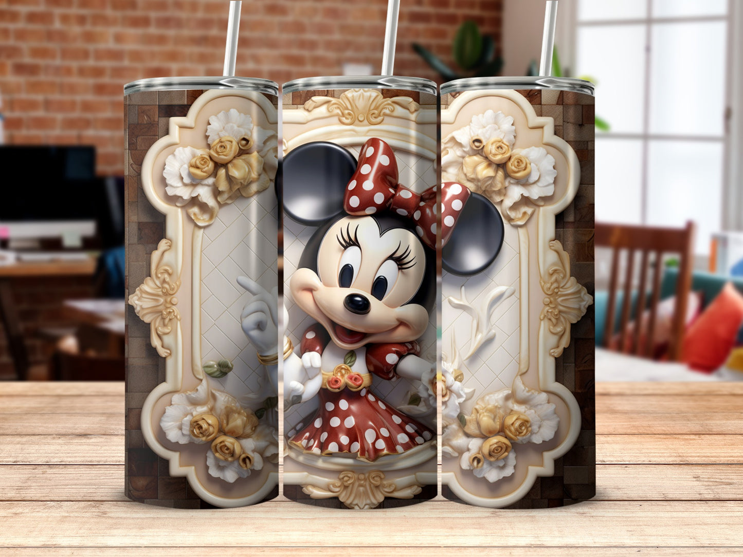 Vintage Style Polka Dot Cartoon Steel Tumbler