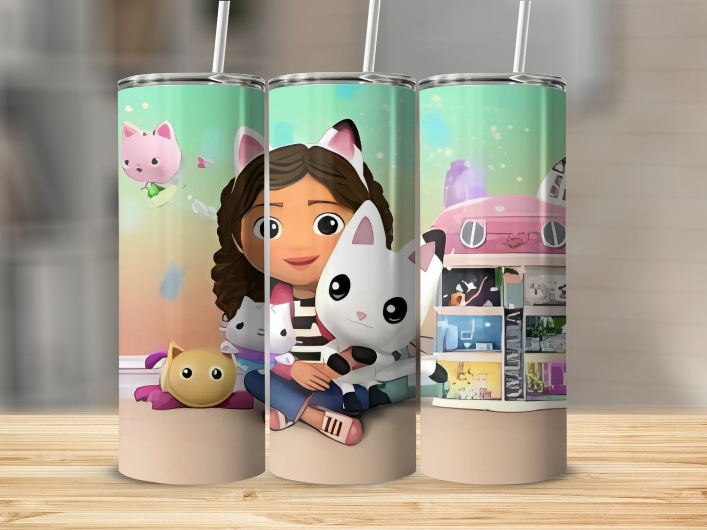 Cute Cartoon Girl and Cat Print Tumbler Cup Product