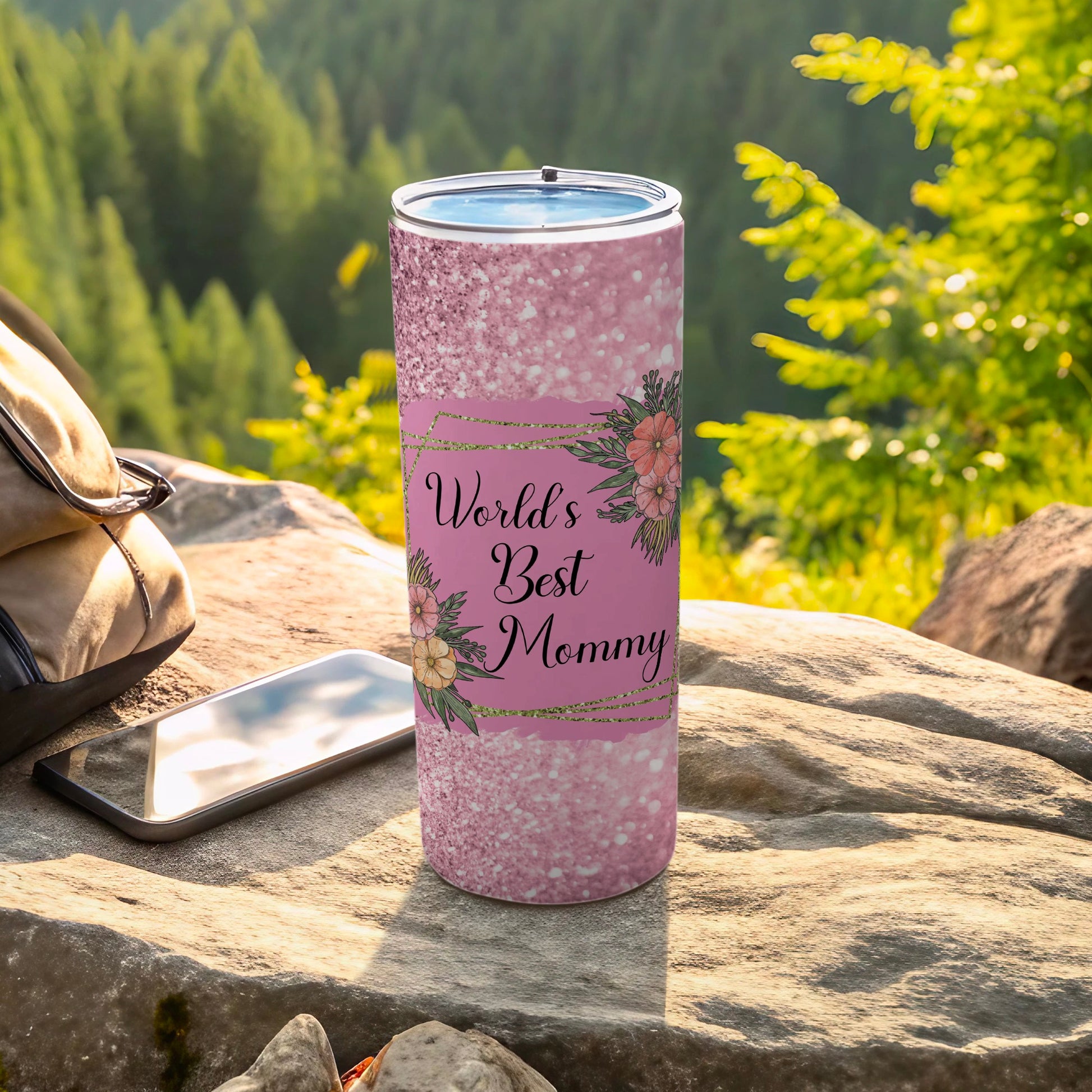 World's Best Mommy Floral Design Tumbler