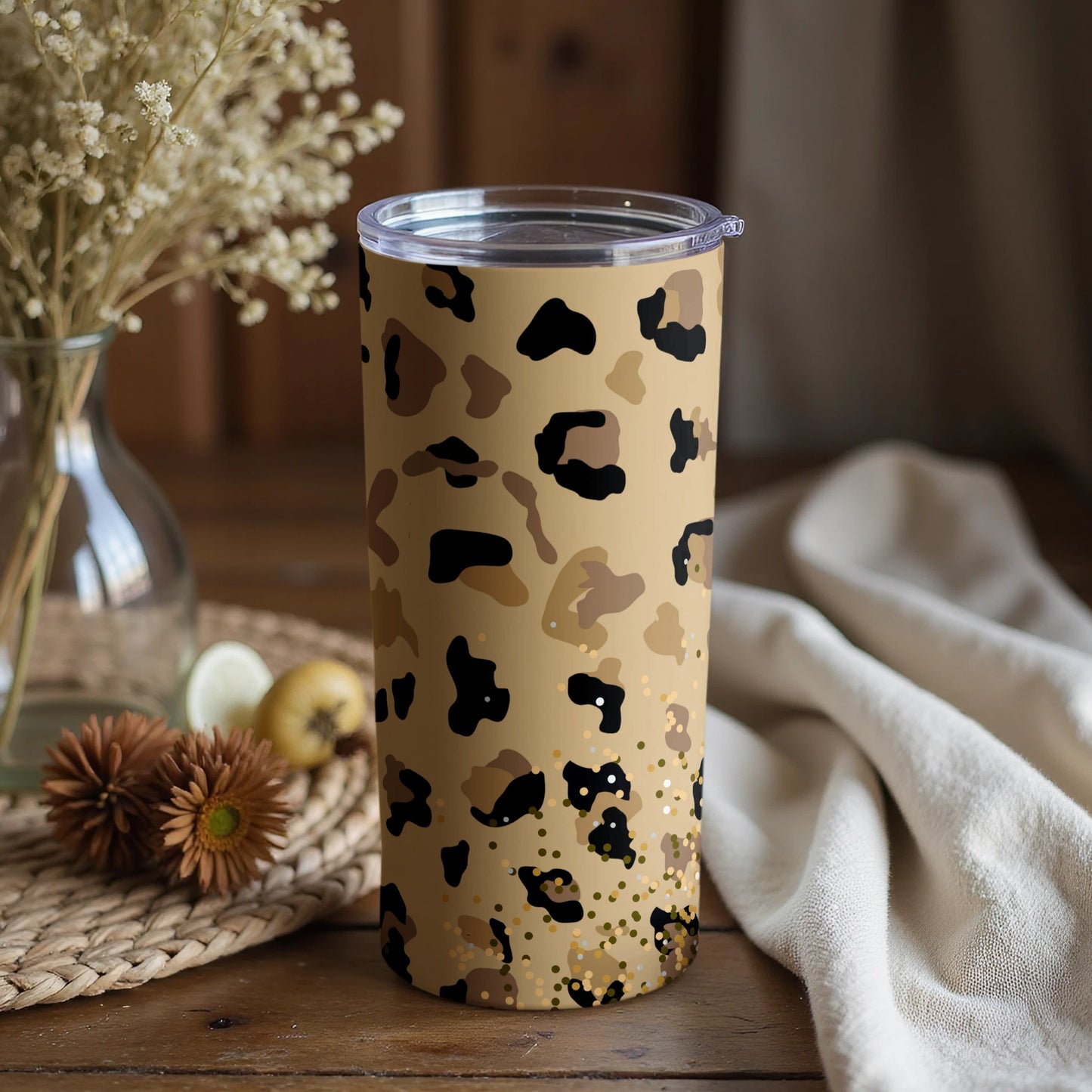 Leopard Print Pattern Insulated Tumbler 20 Oz Cup