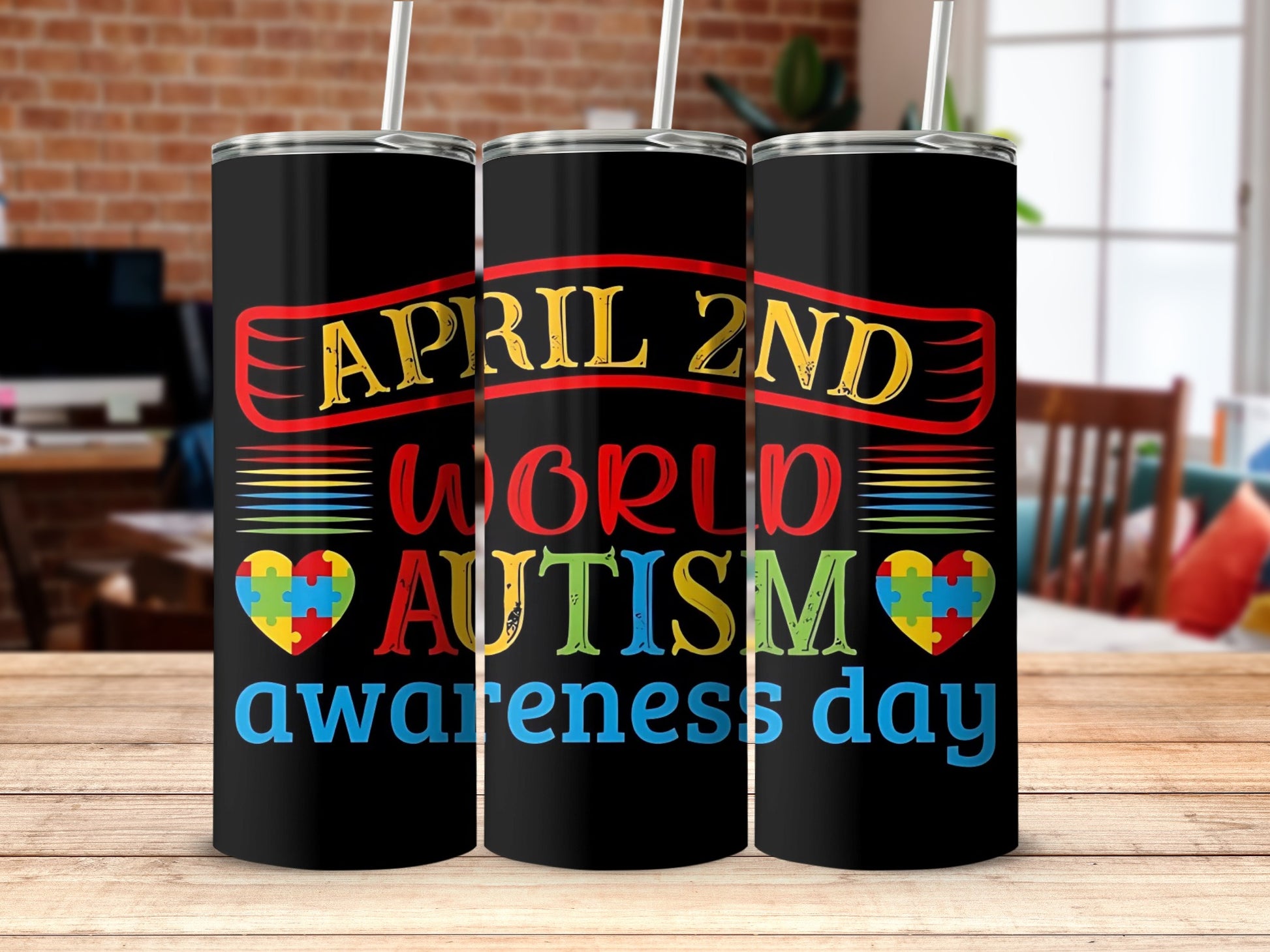 April 2nd World Autism Awareness Day tumbler