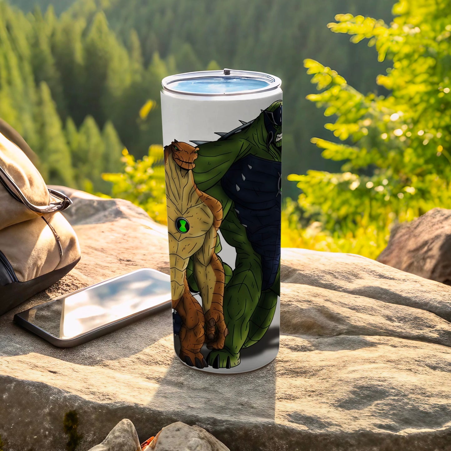 Outdoor Scene Monster Illustration Tumbler Design