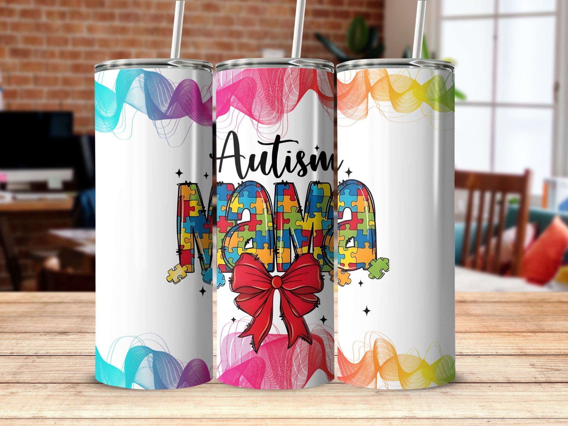 Autism Mama Colorful Tumbler Gift for Special Moms
