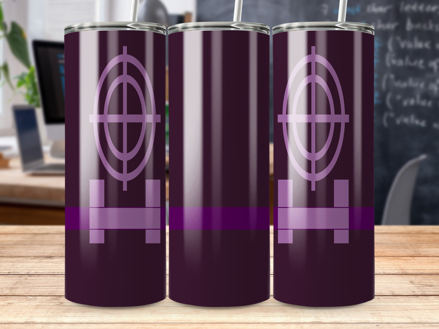 Hawkeye Designs on Dark Purple Tumblers