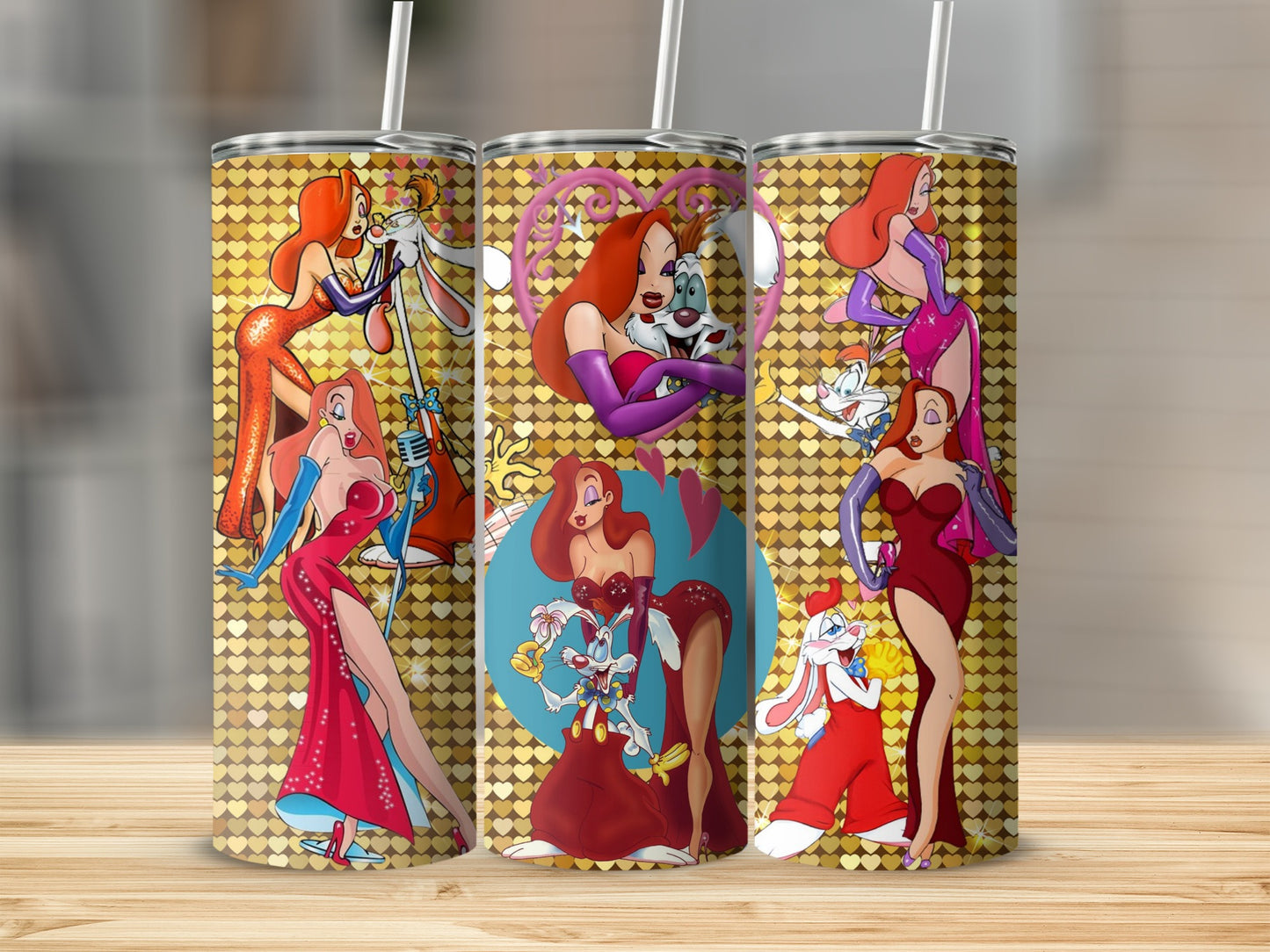 Jessica Rabbit and Roger Rabbit Character Tumbler