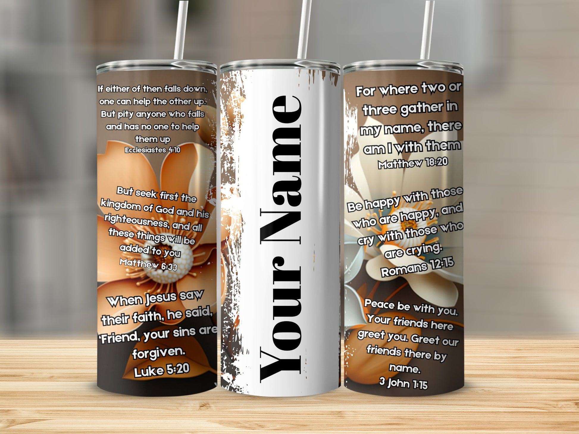 Personalized Inspirational Quotes Tumbler With Straw