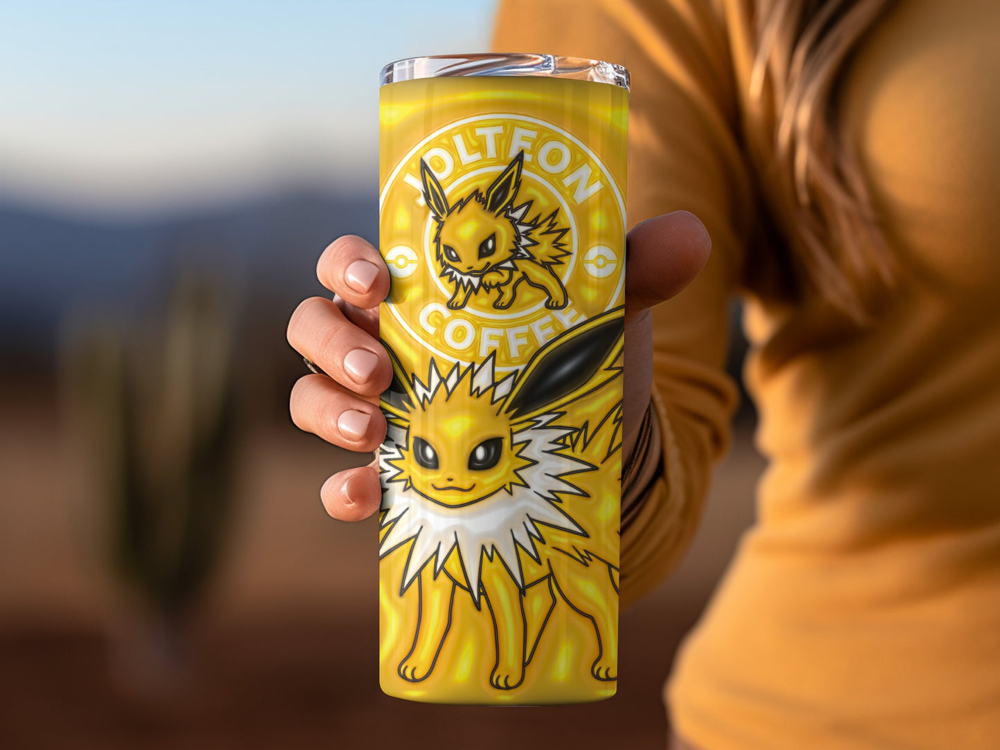 Jolteon Coffee Design Tumbler for Fans and Collectors