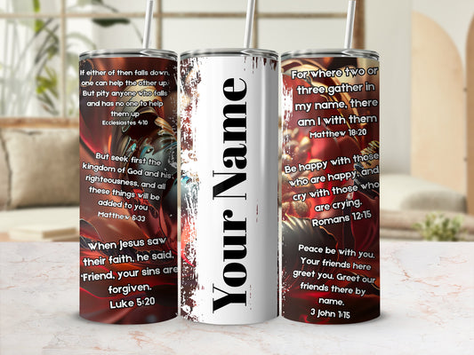 Customizable Bible Verses Tumbler with Inspirational Quotes