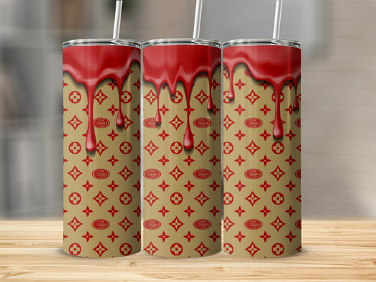 SF 49ers Inspired Pattern Red Drip Design Tumblers