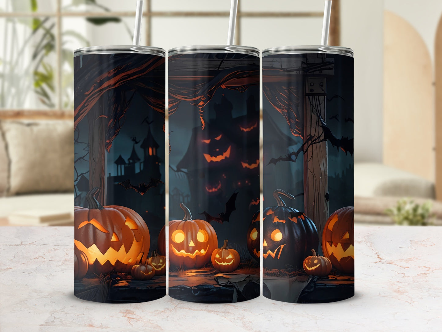 Spooky Halloween Pumpkin Jack-O-Lantern Tumbler Product