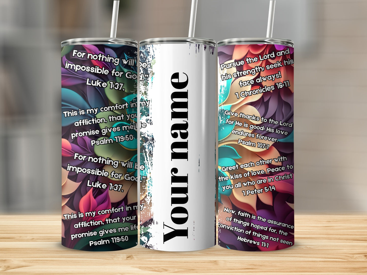 Bible Verse Personalized Tumbler Christian Gift