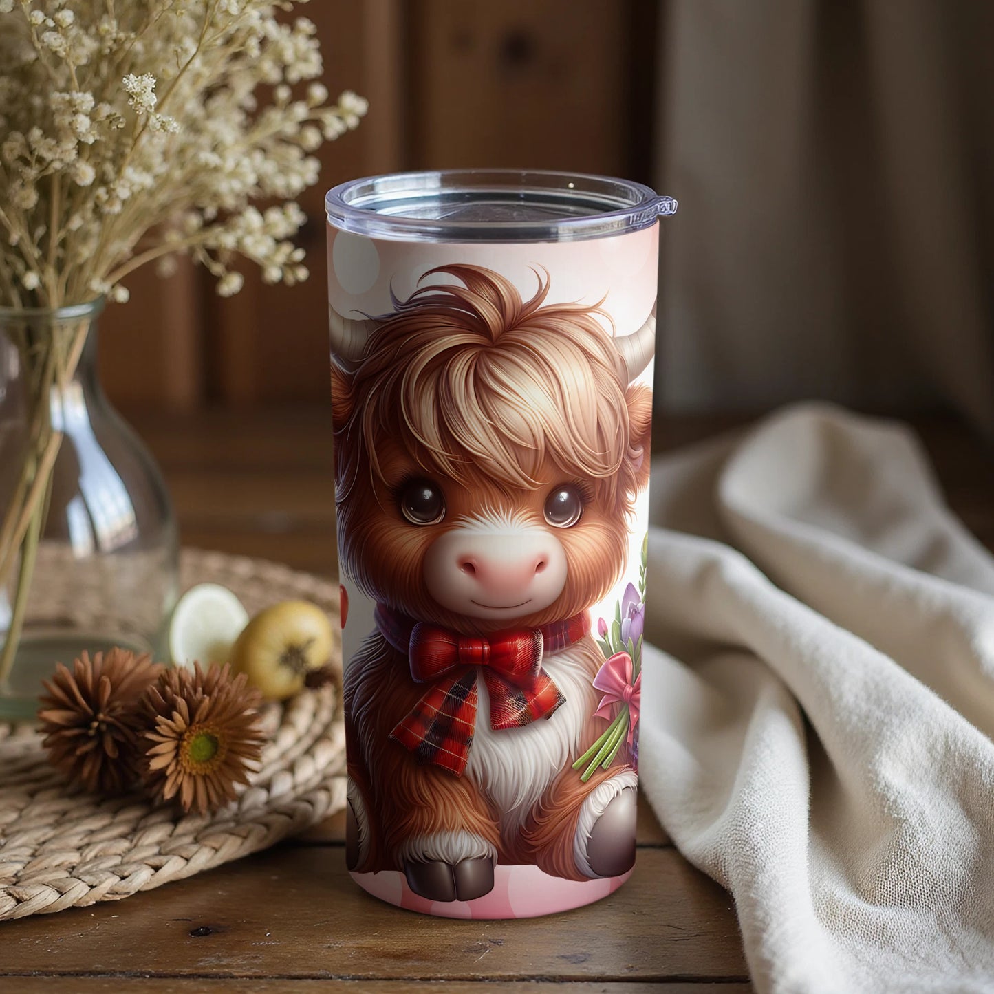 Adorable Highland Cow Design Travel Mug